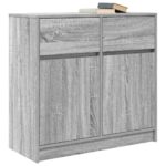 vidaXL Komoda so zásuvkou, sivá sonoma 80x34x76 cm, kompozitné drevo – Obrázok 4