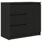 vidaXL Komoda so zásuvkou, dub čierny 71x35x65 cm, kompozitné drevo – Obrázok 2