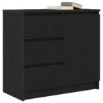 vidaXL Komoda so zásuvkou, dub čierny 71x35x65 cm, kompozitné drevo – Obrázok 4