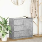 vidaXL Komoda so zásuvkou, betónovo sivá 71x35x65 cm, kompozitné drevo