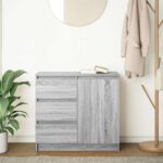 vidaXL Komoda so zásuvkou, sivá sonoma 71x35x65 cm, kompozitné drevo – Obrázok 3