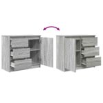 vidaXL Komoda so zásuvkou, sivá sonoma 71x35x65 cm, kompozitné drevo – Obrázok 9