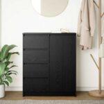 vidaXL Komoda so zásuvkami, dub čierny 71x35x84 cm, kompozitné drevo – Obrázok 3