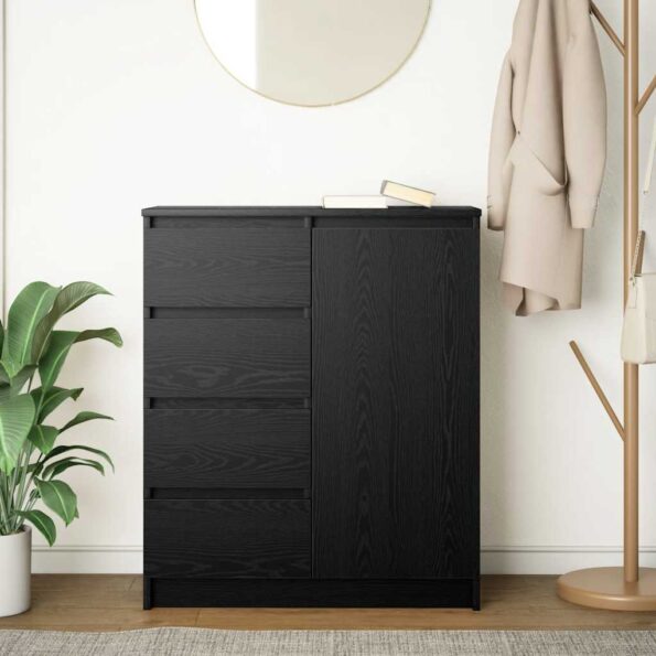 vidaXL Komoda so zásuvkami, dub čierny 71x35x84 cm, kompozitné drevo – Obrázok 3