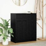 vidaXL Komoda so zásuvkou, dub čierny 71x35x84 cm, kompozitné drevo