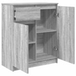 vidaXL Komoda so zásuvkou, sivá sonoma 71x35x84 cm, kompozitné drevo – Obrázok 5