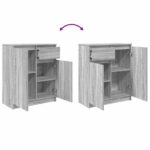 vidaXL Komoda so zásuvkou, sivá sonoma 71x35x84 cm, kompozitné drevo – Obrázok 9