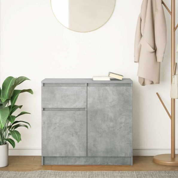 vidaXL Komoda so zásuvkou, betónovo sivá 71x35x65 cm, kompozitné drevo – Obrázok 3