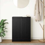 vidaXL Komoda dub čierny 57x34x76 cm kompozitné drevo – Obrázok 3