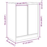 vidaXL Komoda sivá sonoma 57x34x76 cm kompozitné drevo – Obrázok 12