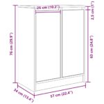 vidaXL Komoda staré drevo 57x34x76 cm kompozitné drevo – Obrázok 12