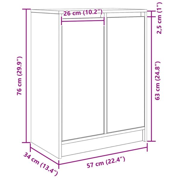 vidaXL Komoda staré drevo 57x34x76 cm kompozitné drevo – Obrázok 12