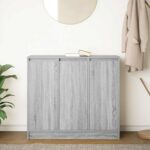 vidaXL Komoda sivý dub sonoma 85x34x76 cm spracované drevo – Obrázok 3