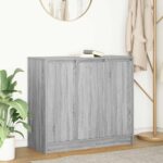 vidaXL Komoda sivý dub sonoma 85x34x76 cm spracované drevo
