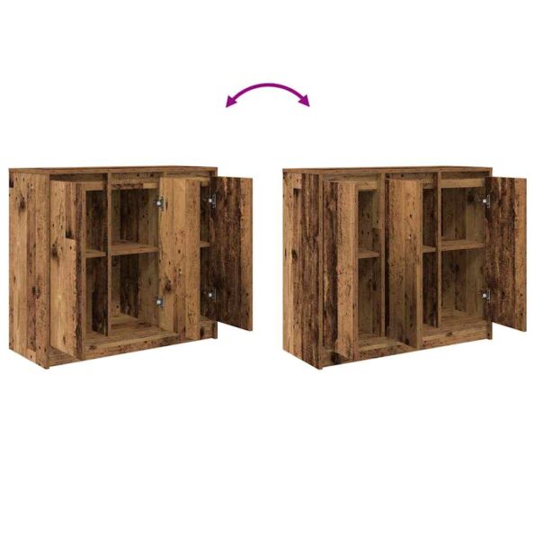 vidaXL Komoda staré drevo 85x34x76 cm kompozitné drevo – Obrázok 9