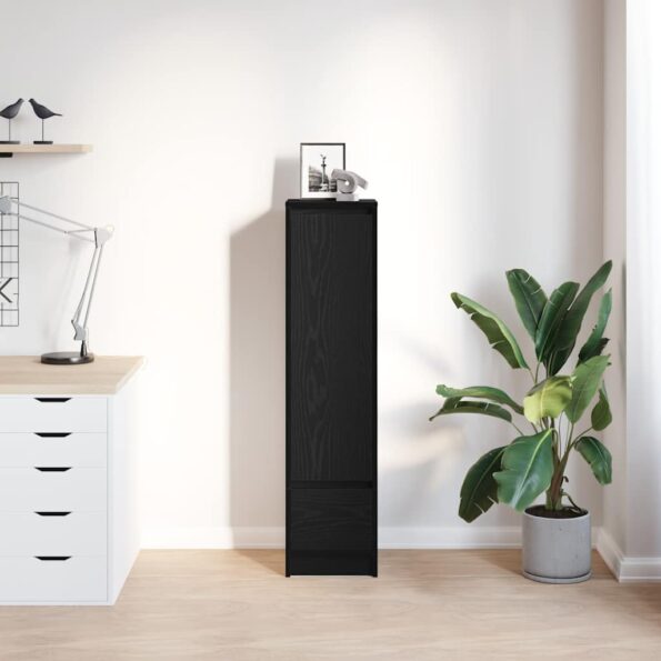 vidaXL Highboard Black Oak 29,5x34x119,5 cm Engineered Wood – Obrázok 3