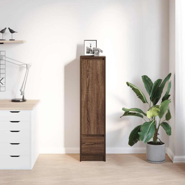 vidaXL Highboard Hnedý Dub 29,5x34x119,5 cm Konštruktérske drevo – Obrázok 3
