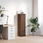 vidaXL Highboard Hnedý Dub 29,5x34x119,5 cm Konštruktérske drevo