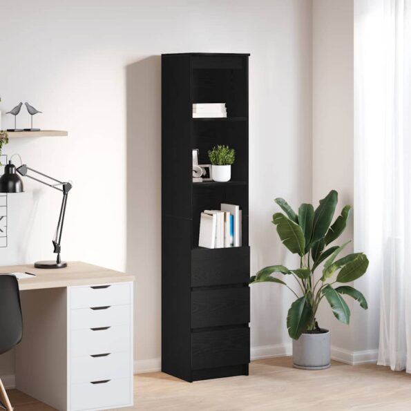 VXL8721158705815_m_en_hd_1.jpg vidaXL Highboard Black Oak 37,5x35x180 cm Engineered Wood – Obrázok 1