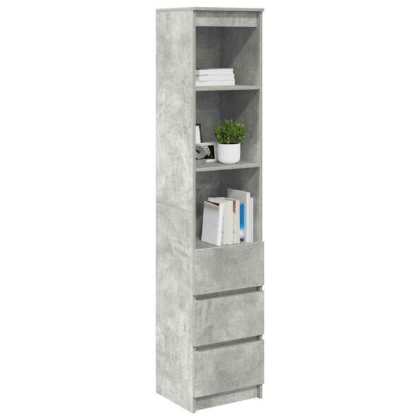 vidaXL Highboard Concrete Grey 37,5x35x180 cm Konštrukčné drevo – Obrázok 4