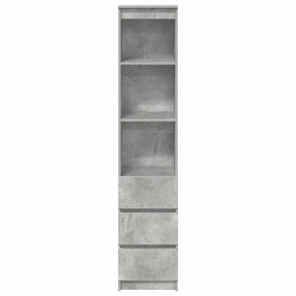vidaXL Highboard Concrete Grey 37,5x35x180 cm Konštrukčné drevo – Obrázok 6
