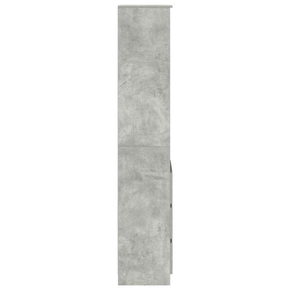 vidaXL Highboard Concrete Grey 37,5x35x180 cm Konštrukčné drevo – Obrázok 7