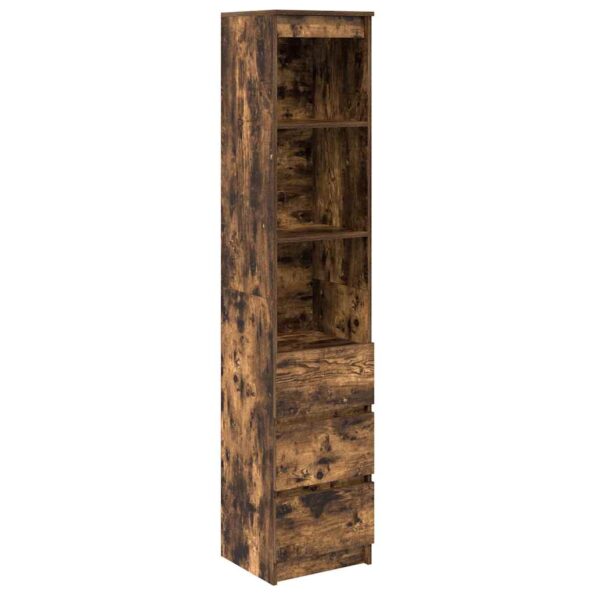 vidaXL Highboard Dub dymový 37,5x35x180 cm Upravené drevo – Obrázok 2