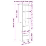 vidaXL Highboard Dub dymový 37,5x35x180 cm Upravené drevo – Obrázok 12