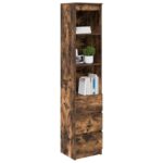 vidaXL Highboard Dub dymový 37,5x35x180 cm Upravené drevo – Obrázok 4