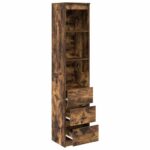 vidaXL Highboard Dub dymový 37,5x35x180 cm Upravené drevo – Obrázok 5