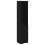 vidaXL Highboard Black Oak 37,5x35x180 cm Engineered Wood – Obrázok 2