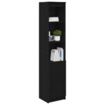 vidaXL Highboard Black Oak 37,5x35x180 cm Engineered Wood – Obrázok 4