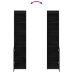 vidaXL Highboard Black Oak 37,5x35x180 cm Engineered Wood – Obrázok 8
