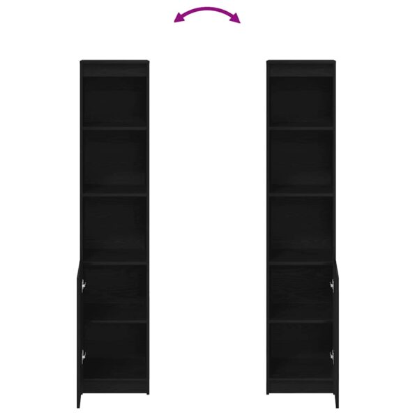vidaXL Highboard Black Oak 37,5x35x180 cm Engineered Wood – Obrázok 8