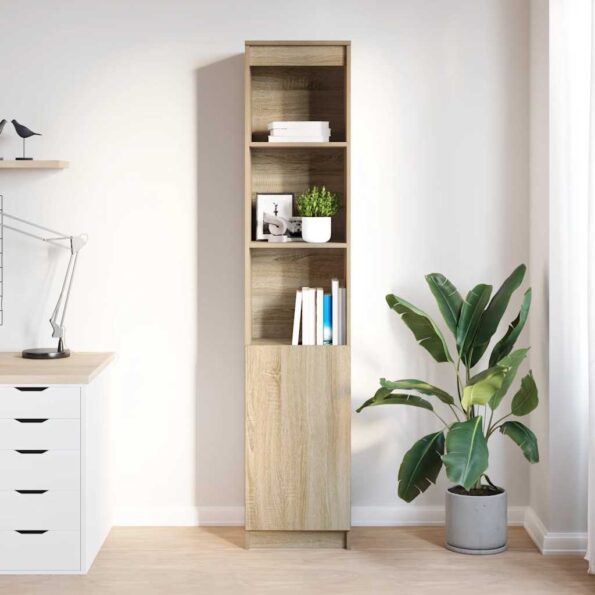 vidaXL Highboard Dub Sonoma 37,5x35x180 cm Konštruktérske drevo – Obrázok 3