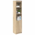 vidaXL Highboard Dub Sonoma 37,5x35x180 cm Konštruktérske drevo – Obrázok 4