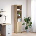 vidaXL Highboard Dub Sonoma 37,5x35x180 cm Konštruktérske drevo