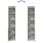 vidaXL Highboard Concrete Grey 37,5x35x180 cm Konštrukčné drevo – Obrázok 8