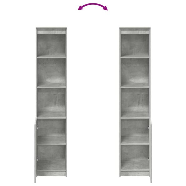 vidaXL Highboard Concrete Grey 37,5x35x180 cm Konštrukčné drevo – Obrázok 8