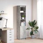 vidaXL Highboard Concrete Grey 37,5x35x180 cm Konštrukčné drevo