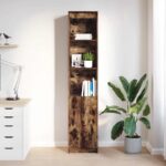 vidaXL Highboard Dub dymový 37,5x35x180 cm Upravené drevo – Obrázok 3