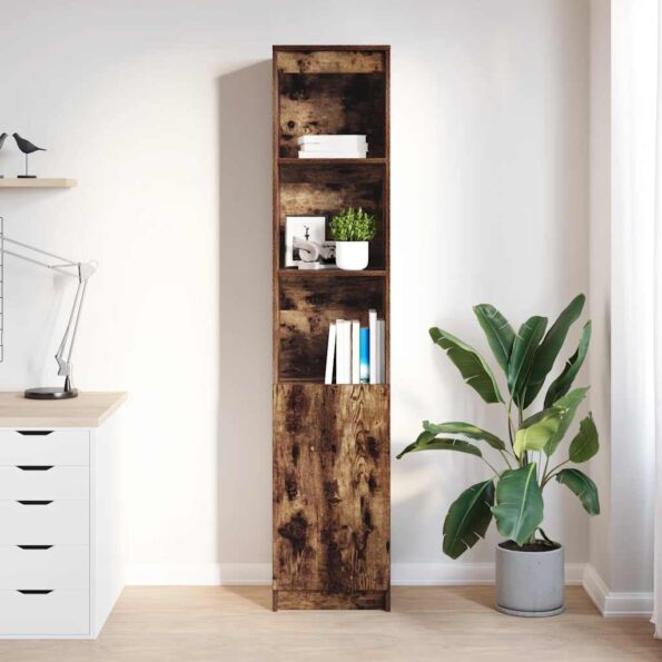 vidaXL Highboard Dub dymový 37,5x35x180 cm Upravené drevo – Obrázok 3