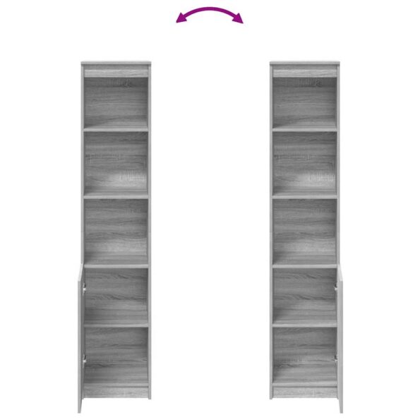 vidaXL Highboard Grey Sonoma 37,5x35x180 cm Engineered Wood – Obrázok 8