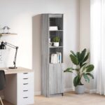 vidaXL Highboard Grey Sonoma 37,5x35x180 cm Engineered Wood