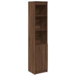 vidaXL Highboard Hnedý dub 37,5x35x180 cm Konštruktérske drevo – Obrázok 2