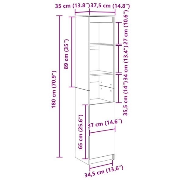 VXL8721158705952_g_en_hd_10.jpg vidaXL Highboard Hnedý dub 37,5x35x180 cm Konštruktérske drevo – Obrázok 12