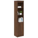 vidaXL Highboard Hnedý dub 37,5x35x180 cm Konštruktérske drevo – Obrázok 4