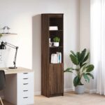 vidaXL Highboard Hnedý dub 37,5x35x180 cm Konštruktérske drevo