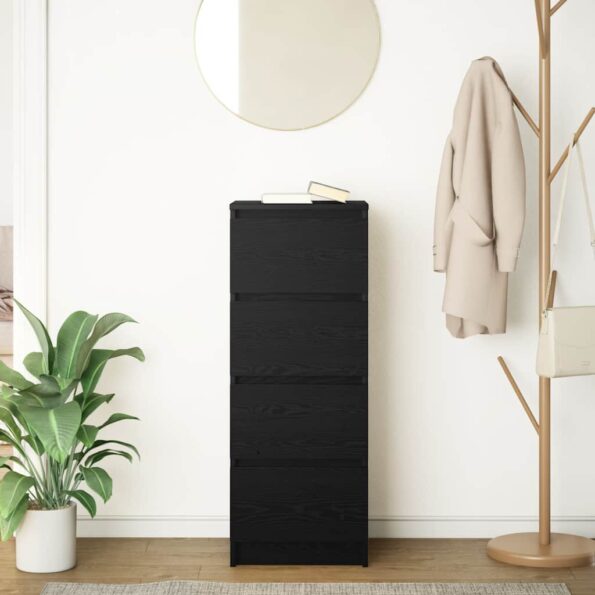 vidaXL Komoda dub čierny 37,5x35x99 cm kompozitné drevo – Obrázok 3