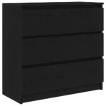 vidaXL Komoda dub čierny 80x35x76 cm kompozitné drevo – Obrázok 2
